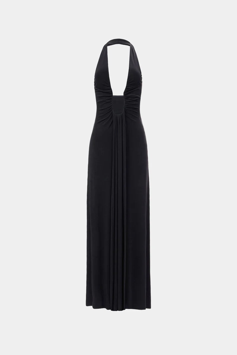 Misha - Jennifer Cupro Maxi Dress Black
