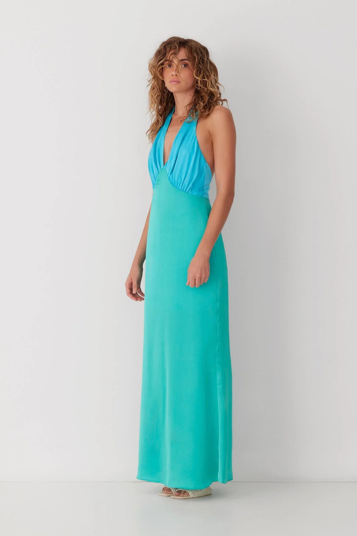 Wolf Gang - Oahu Slip Dress in Aquamarine