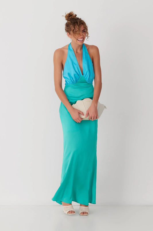Wolf Gang - Oahu Slip Dress in Aquamarine