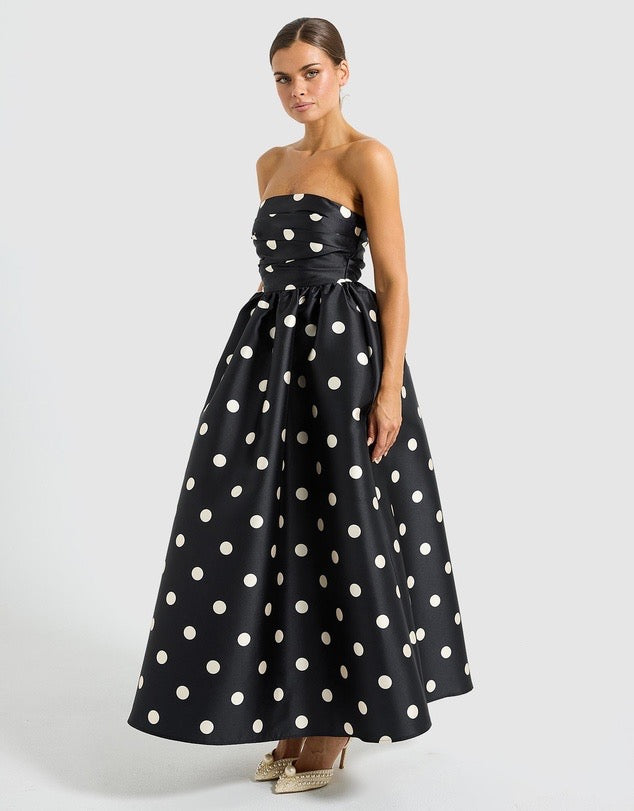 Pasduchas - Dottie Strapless Midi - Black/Cream