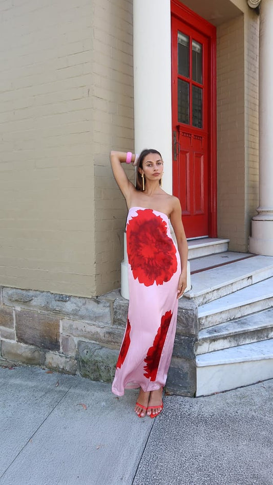 Suboo - Emilia Bustier Maxi Dress - Pink Floral