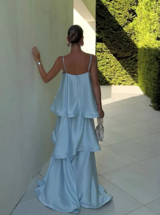 Elliat - Tilly Tiered Maxi Dress - Pale Blue