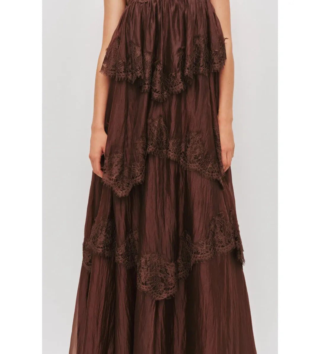 AJE - Ophelia Lace Gown -Chocolate