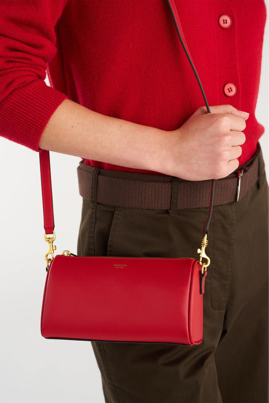 Oroton - Harvey Baguette Crossbody - Dark Ruby