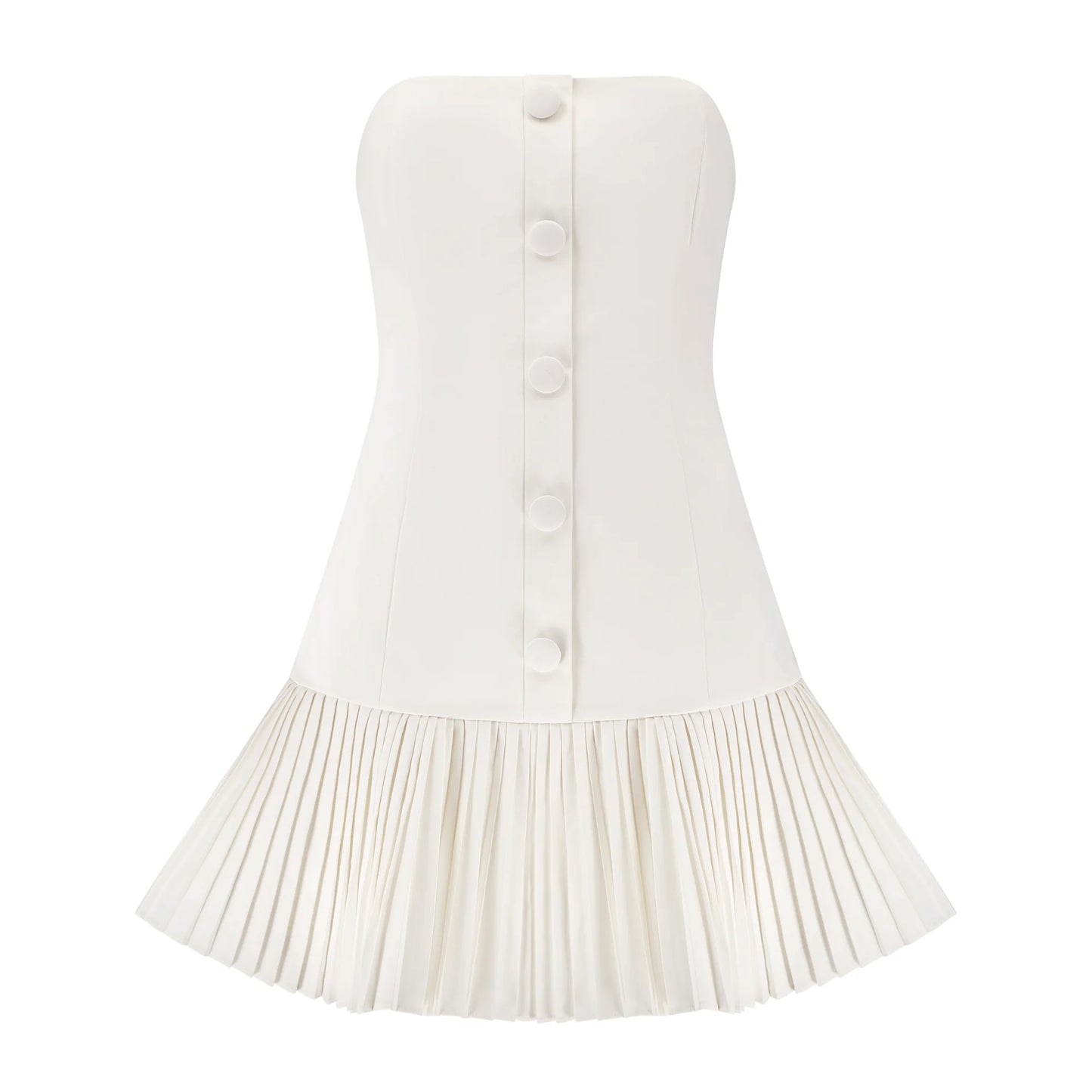 Odd Muse - The Ultimate Muse Button Up Strapless Dress