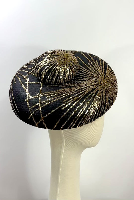 Possum Ball Millinery - Black and Gold Dior