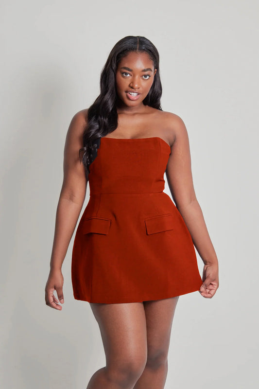 Odd Muse - The Ultimate Muse Strapless Dress - Rust