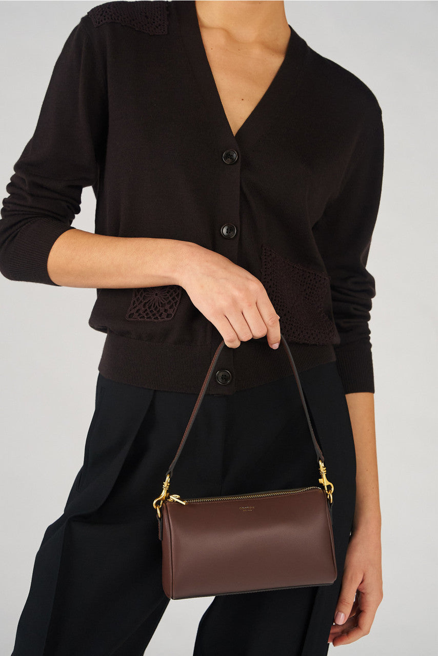 Oroton - Harvey Baguette Crossbody - Chestnut
