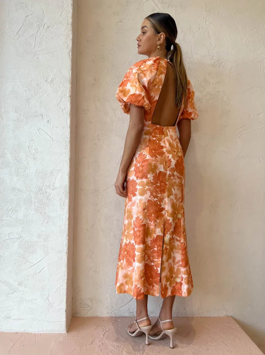Significant Other - Elena Midi Dress In Scarlet Poppy